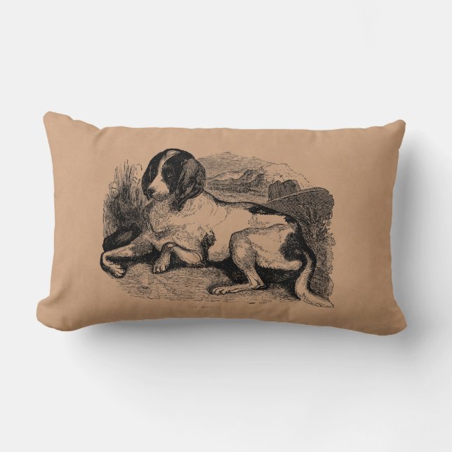 Hundar för hundar för 1800s för hund för lumbarkudde (Framsida)