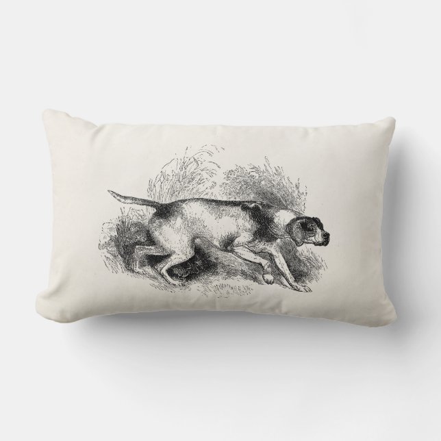 Hundar för pekare för 1800s för hund för lumbarkudde (Framsida)