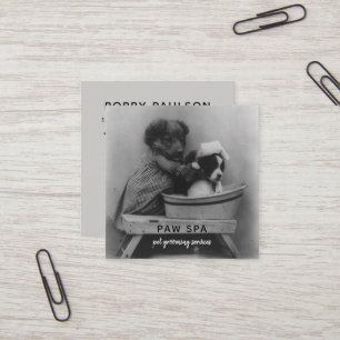 Hundar för valp för vintage för älsklings- fyrkantigt visitkort