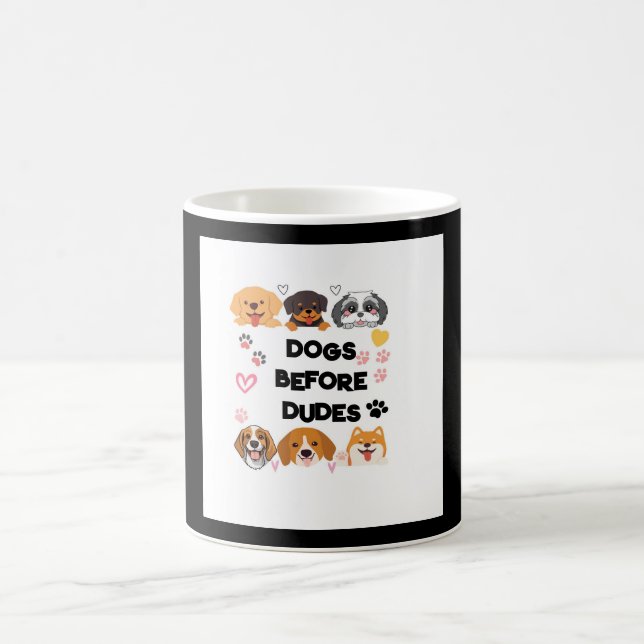 hundar före Dudes-Mugg Välj Färg & text Kaffemugg (Center)