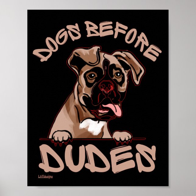 HUNDAR FÖRE DUDES Olde English Bulldog rolig hund Poster (Framsidan)