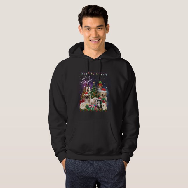 hundar God jul Light Hoodie (Hel framsida)