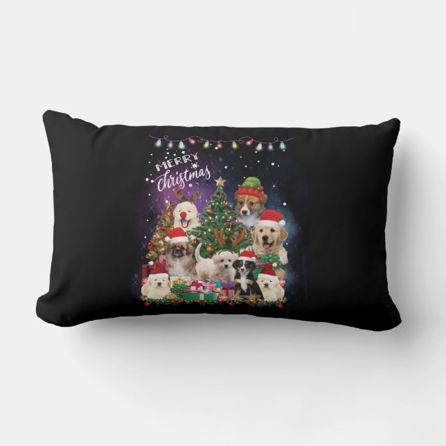 hundar God jul Light Lumbarkudde (Framsida)