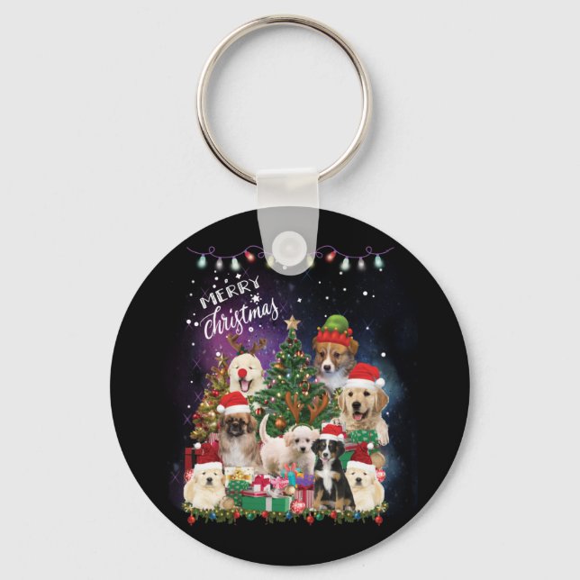 Hundar God jul Light Nyckelring (Framsida)