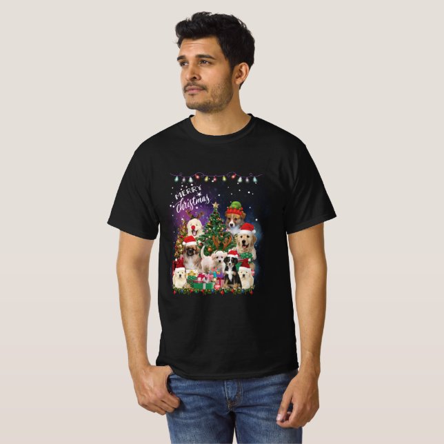 hundar God jul Light T Shirt (Hel framsida)