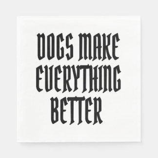 Hundar gör allt bättre. pappersservett