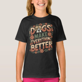 Hundar gör allt bättre, roligt Pitbull Hund T Shirt