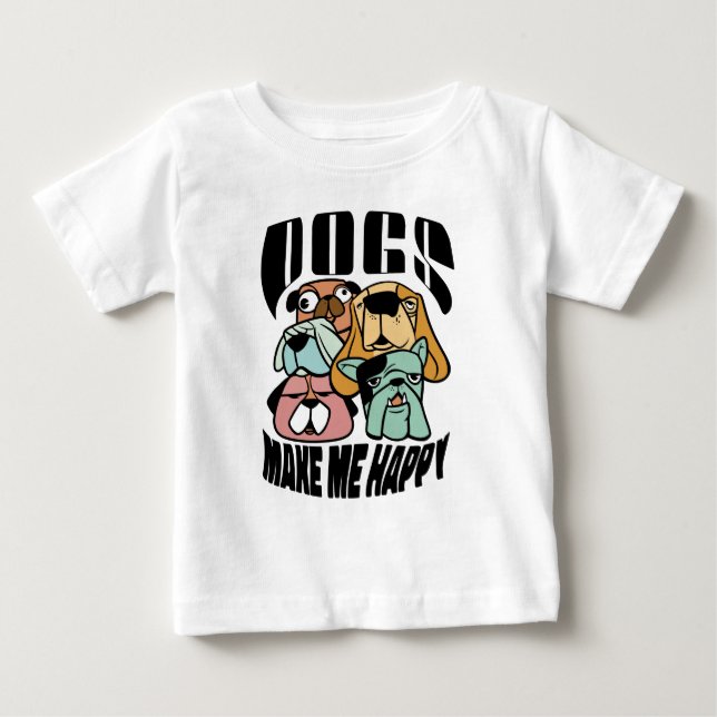 Hundar Gör Mig Glad T Shirt (Framsida)