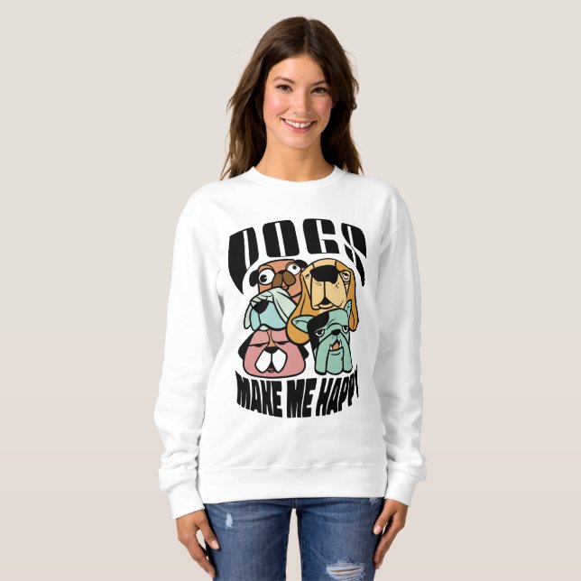 Hundar Gör Mig Glad T Shirt (Hel framsida)