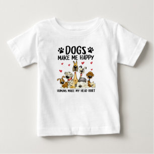 Hundar gör mig till Lycklig Humans Cute Hund T Shirt