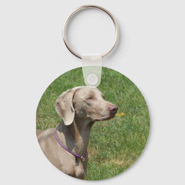 Hundar gör våra liv hela - Weimaraner Nyckelring (Framsida)