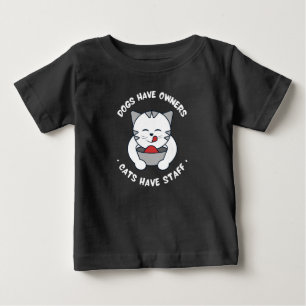 Hundar Har Ägare Katter Har Personal Rolig Söt Kat T Shirt