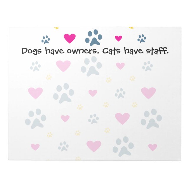 Hundar har ägare till katter med personal anteckningsblock (Framsida)