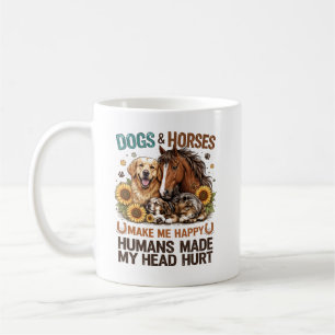 Hundar & Hästar Gör Mig Glad Rolig Djurfantast Kaffemugg