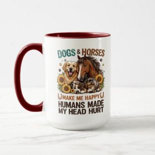 Hundar & Hästar Gör Mig Glad Rolig Djurfantast Mugg