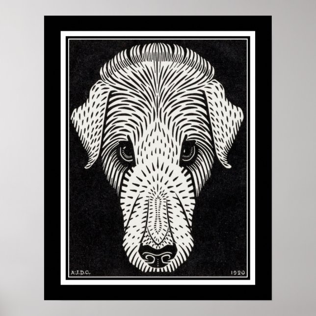 "Hundar Head" ca. 1920 av Julie de Graag Poster (Framsidan)