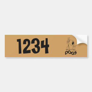 Hundar House Numbers Bildekal