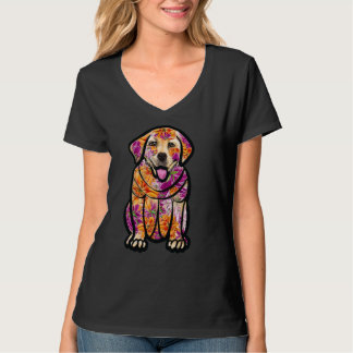 Hundar Hund Labrador Retriever in Flowers Doggie F T Shirt
