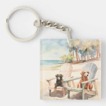 Hundar i Adirondack-stolarna Kuststranden