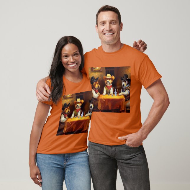 Hundar i en saloon t shirt (Unisex)
