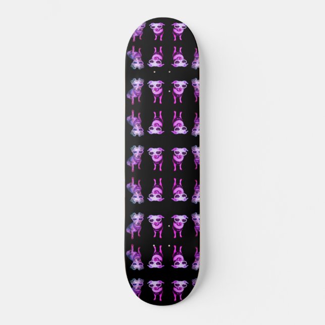 Hundar i Glasögon Mini Skateboard Bräda 18,5 Cm (Framsida)