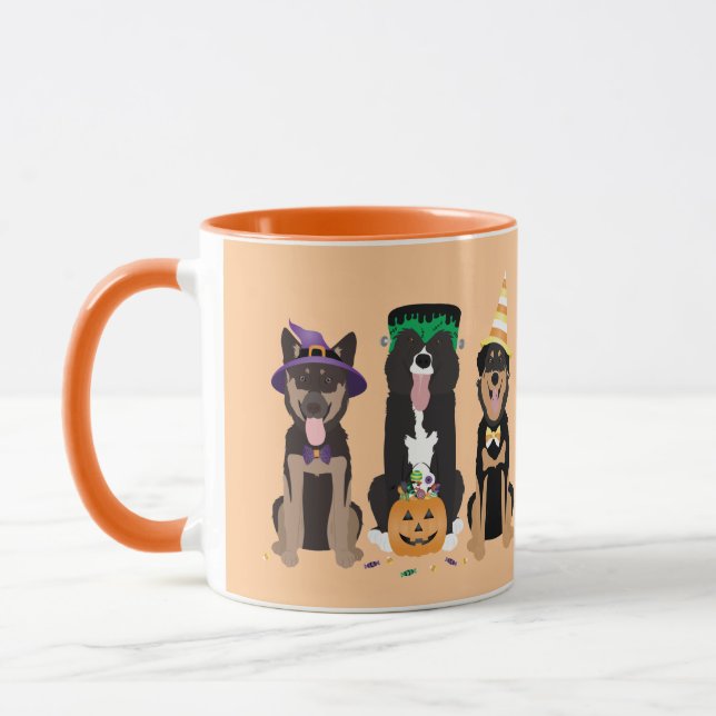 Hundar i Halloween Costumes Mugg (Vänster)