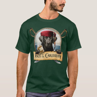 Hundar i Karibien - Cute Black Labrador Pirat T Shirt
