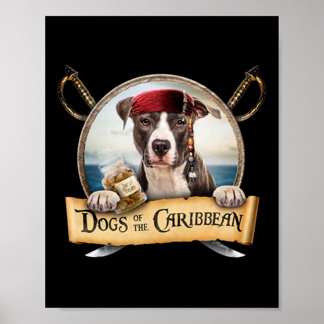 Hundar i Karibien - Cute StaffordTerrier Poster (Framsidan)