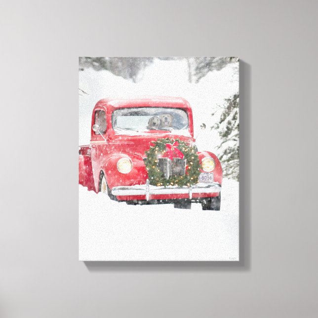 HUNDAR i LASTBIL Canvastryck (Framsida)