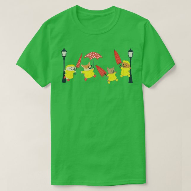 Hundar i regnrockar t shirt (Design framsida)
