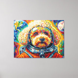 HUNDAR I RYMDEN-POODLE 12 CANVASTRYCK