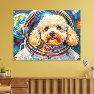 HUNDAR I RYMDEN-POODLE 20 CANVASTRYCK