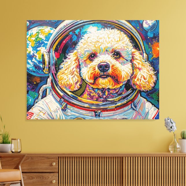 HUNDAR I RYMDEN-POODLE 20 CANVASTRYCK (Insitu (Vardagsrum))