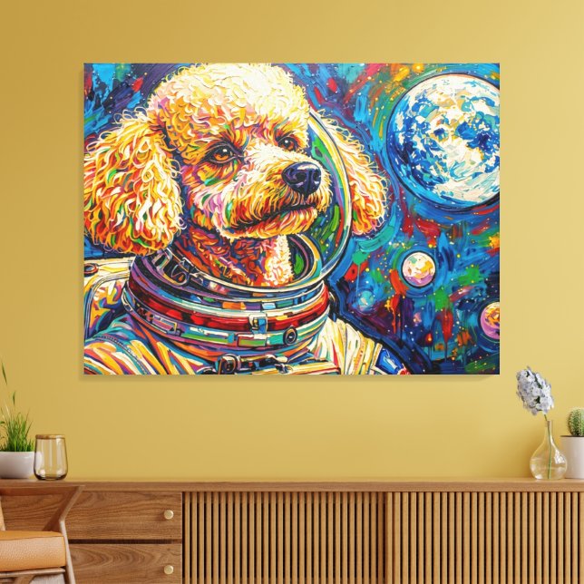 HUNDAR I RYMDEN-POODLE 22 CANVASTRYCK (Insitu (Vardagsrum))