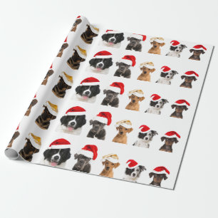 Hundar i Santa Wrapping Papper för jul Presentpapper