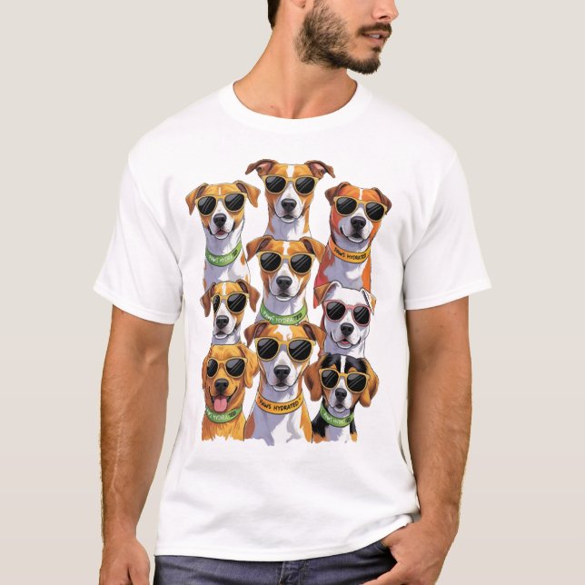 Hundar i solglasögon Klor Hydrerade T Shirt (Framsida)