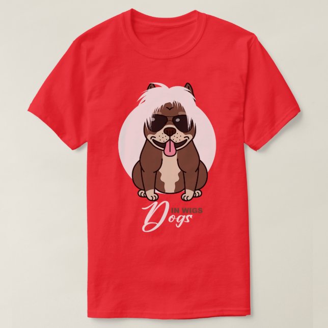 Hundar i Wigs T Shirt (Design framsida)
