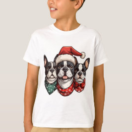 Hundar, Jul Boston Terrier T Shirt