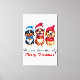 Hundar-jul Canvastryck