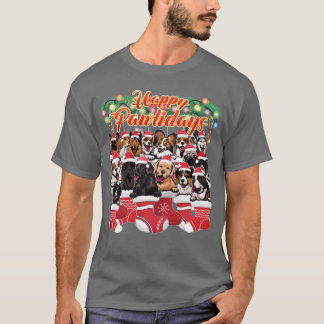 Hundar Juldag Dekoration Cute och Cudely Hundar fr T Shirt