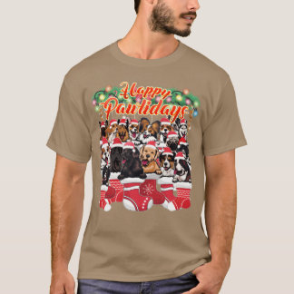 Hundar Juldag Dekoration Cute och Cudely Hundar T Shirt