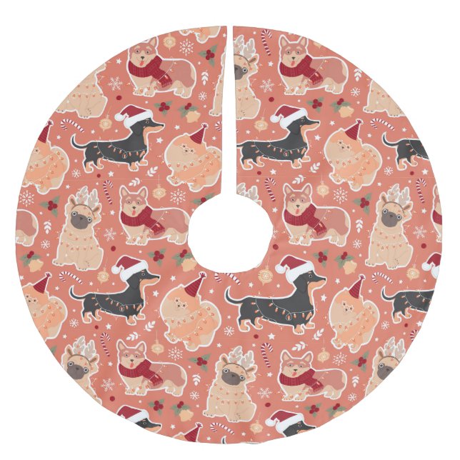 Hundar Julgransmatta Borstad Polyester (Framsidan)