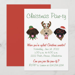 Hundar, julpawty Labrador Retriever Inbjudningar