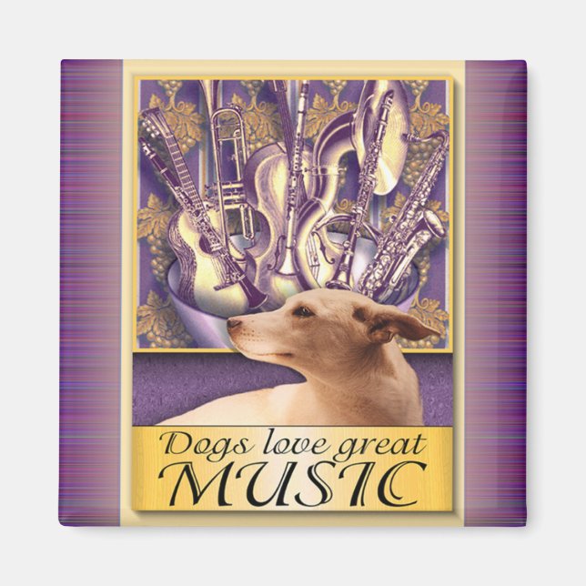Hundar kärlek underbar MUSIC Magnet (Framsidan)