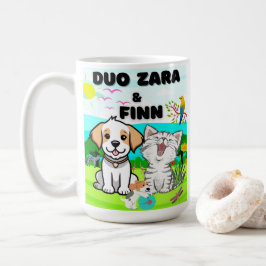 Hundar, katter, fågelfauna, amma naturen kaffemugg