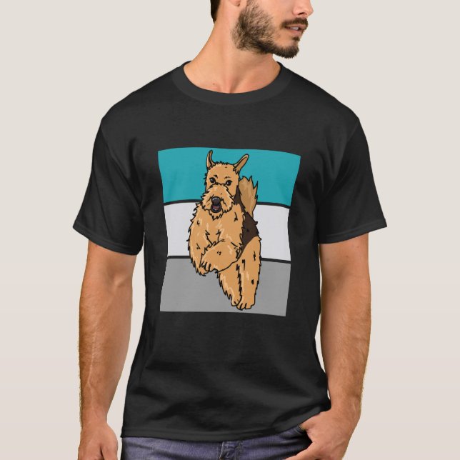 Hundar Killar som Kärlek Airedale Terrier T Shirt (Framsida)