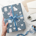 Hundar Kladdar Glädje Presentpapper<br><div class="desc">Hundar Kladdar Glädje presentpapper visar söta vita kladdhundar av olika raser mot en askgrå bakgrund. Denna lekfulla design ger en touch av glädje till alla presenter,  perfekt för hundälskare!</div>