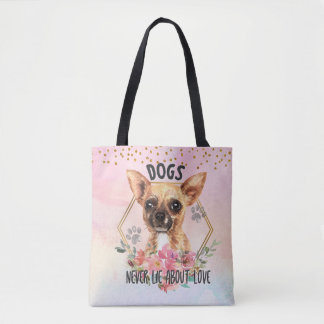 Hundar Ljuger aldrig om Kärlek Chihuahua Tote Bag Tygkasse