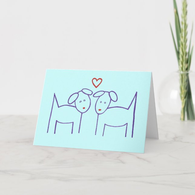 Hundar med Heart - Lycklig-årskort Kort (Framsida)