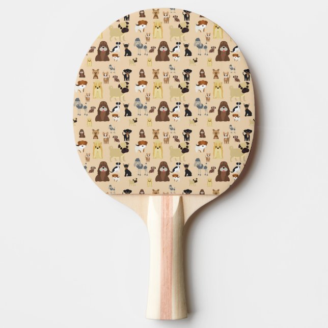 hundar mönster. pingisracket (Framsidan)